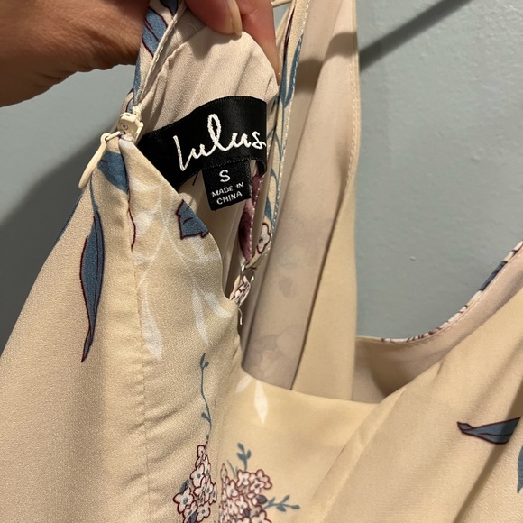 Lulus Lily Beige Floral Print High-Low Maxi Dress - Picture 5 of 5